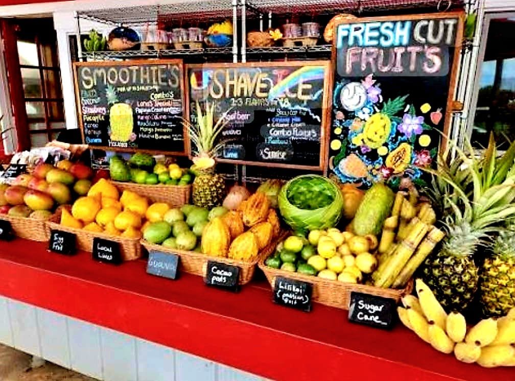 North Shore fruit stands fresh tropical fruit Oahu